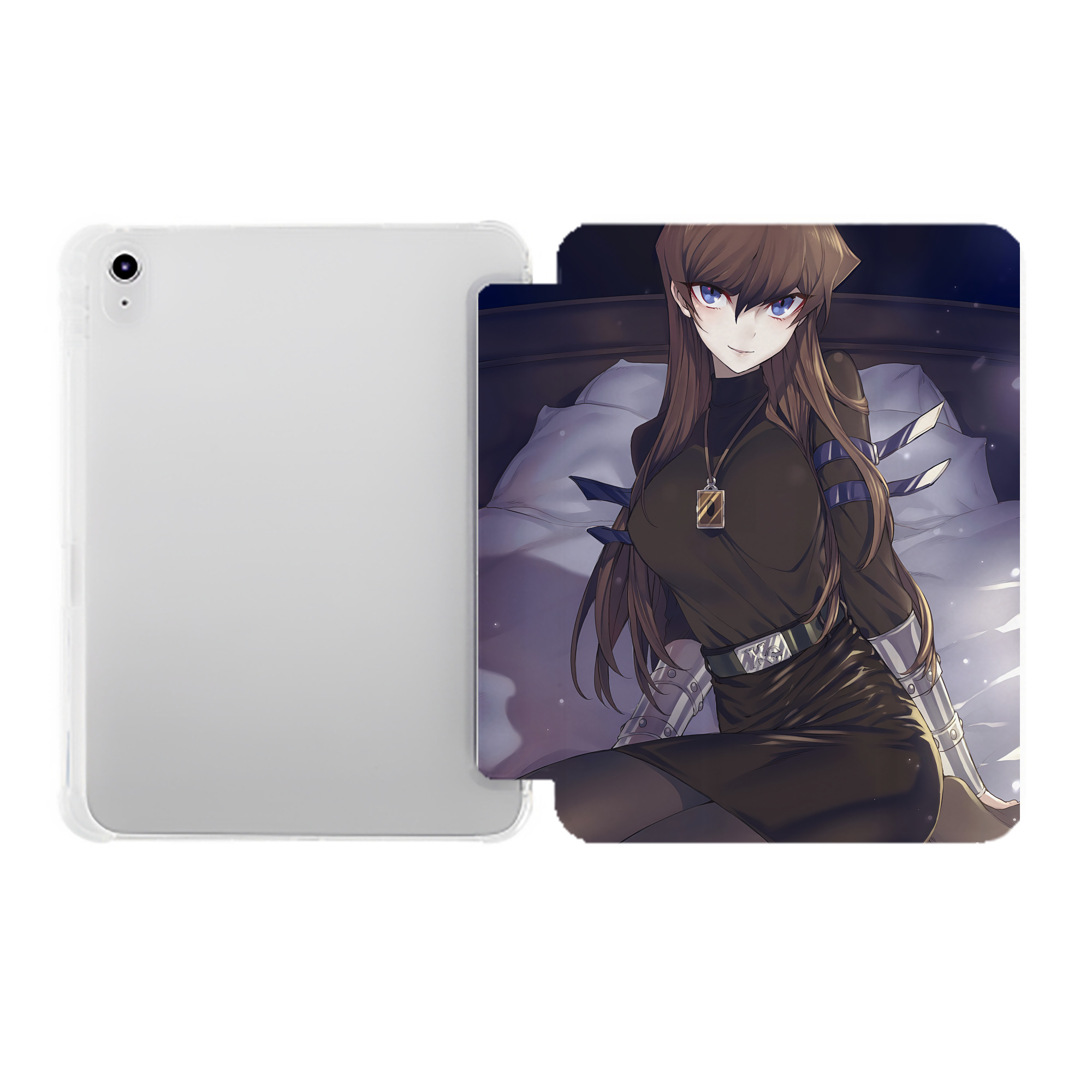 （画像用） 遊☆戯☆王 Yu-Gi-Oh! IPad ケース ペン収納付き 三つ折りスタンド PUレザー×シリコン 対応機種9.5/10.5/10.9インチ